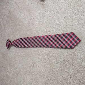 🦋 Clip-On Plaid Tie (15" Long)